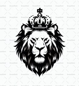 Majestätischer Löwe und Krone